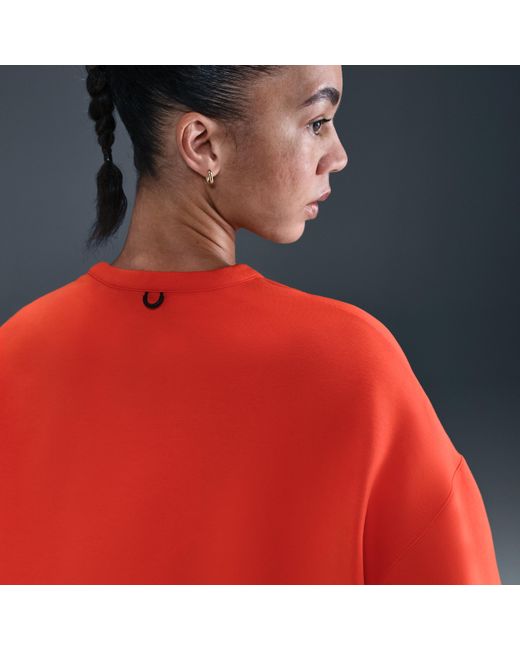 Nike Red 24.7 Impossiblysoft Dri-Fit Oversized Crew-Neck Top