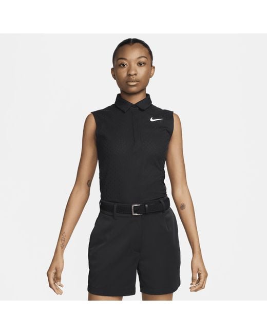 Nike Black Tour Dri-fit Adv Sleeveless Golf Polo