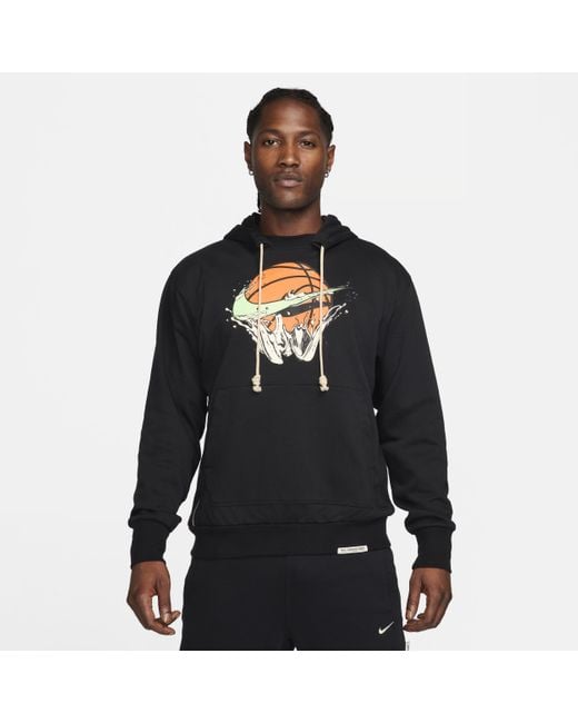 Felpa da basket pullover con cappuccio dri-fit standard issue di Nike in Black da Uomo