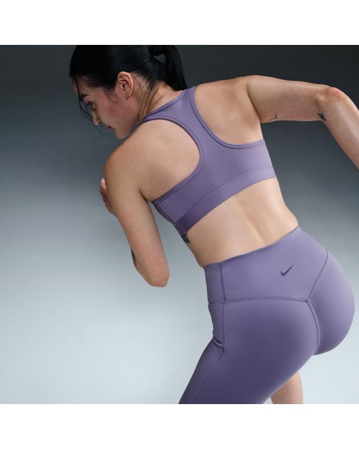 Nike Blue Universa Medium-Support High-Waisted 8" Biker Shorts With Pockets