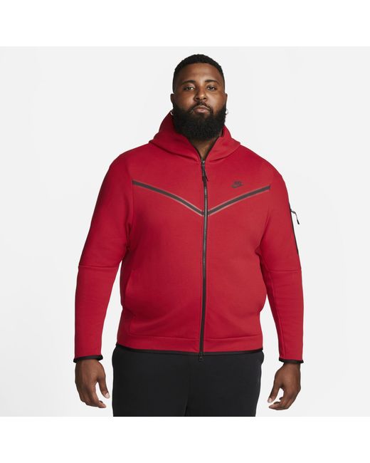 Nike Sportswear Tech Fleece Hoodie Met Rits in het Rood voor heren | Lyst NL