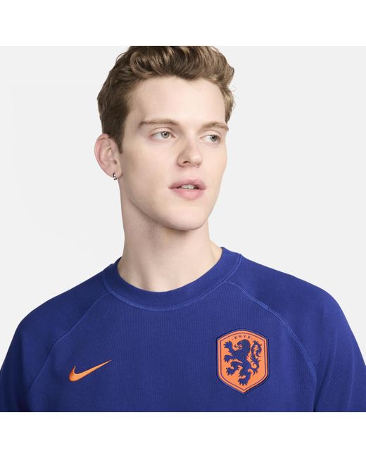 Nike Blue Netherlands Travel Football Short-sleeve Top Cotton for men