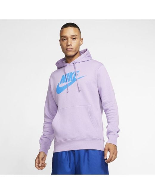 Nike Purple Sportswear Club Fleece Graphic Pullover Hoodie for men