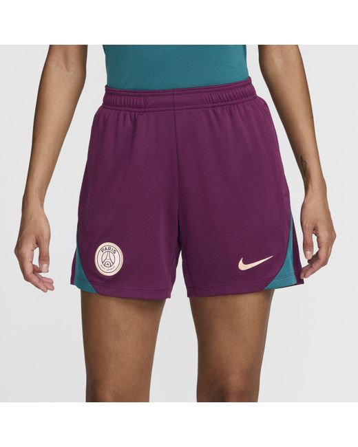 Nike Purple Paris Saint-germain Strike Jordan Dri-fit Football Knit Shorts 50% Recycled Polyester