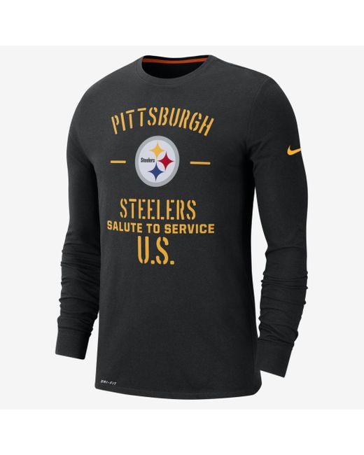 Nike Dri-fit Salute To Service (nfl Steelers) Long-sleeve T-shirt (black) - Clearance  Sale for Men | Lyst