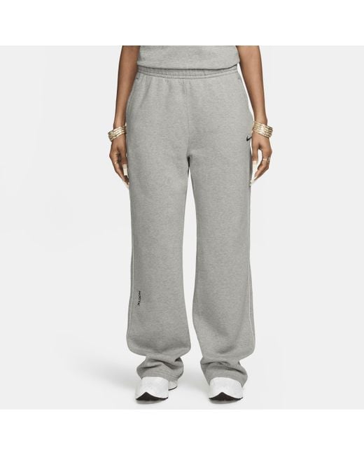 Nike Gray Nocta Nocta Fleece Cs Open-Hem Tracksuit Bottoms for men