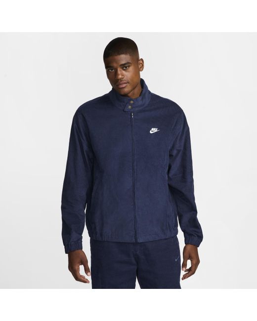 Nike Blue Sportswear Club Corduroy Harrington Jacket for men