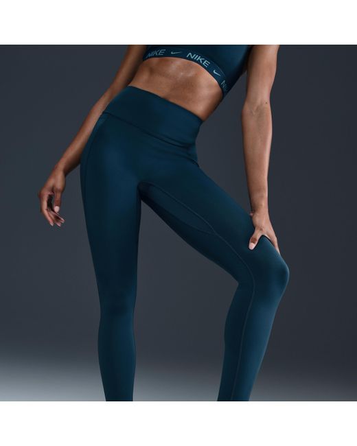 Leggings A Tutta Lunghezza A Vita Alta Con Tasche E Sostegno Medio Universa – Donna di Nike in Blue