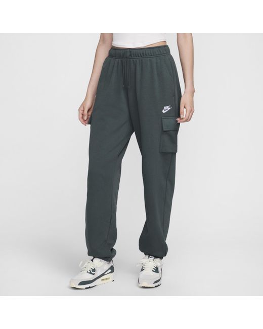 Nike Gray Sportswear Club Fleece Mid-rise Oversized Cargo Sweatpants