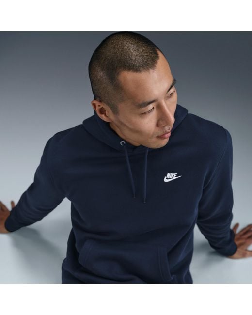 Nike Blue Club Pullover Fleece Hoodie for men