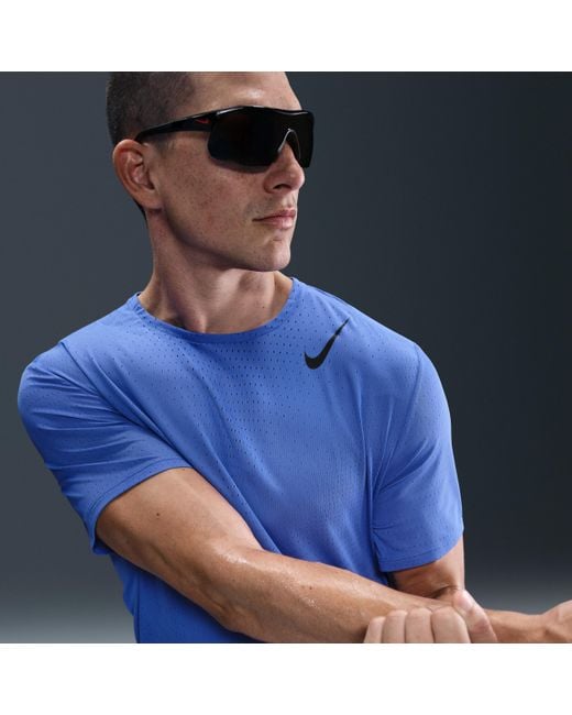 Nike Aeroswift Dri-Fit Adv Hardlooptop Met Korte Mouwen Voor in het Blue voor heren