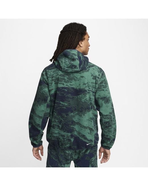 Nike Green Acg 'wolf Tree' All-over Print Pullover Hoodie Polyester for men
