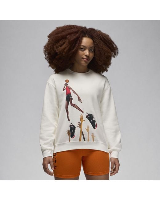 Nike Brown Jordan Artist Series By Darien Birks Fleece Crew-neck Sweatshirt