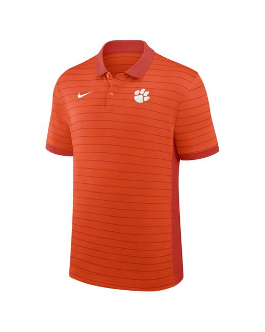 Nike Orange Clemson Sideline Victory Stripe Dri-Fit College Polo for men