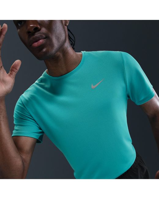 Nike Green Miler Dri-Fit Uv Short-Sleeve Running Top for men
