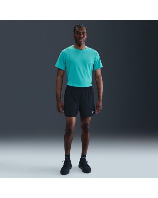 Nike Green Miler Dri-Fit Uv Short-Sleeve Running Top for men