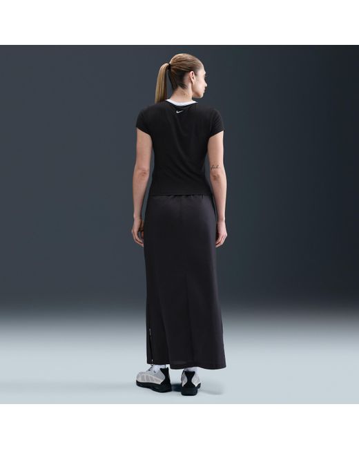 Nike Black Sportswear Chill Knit Slim Cropped Graphic T-Shirt