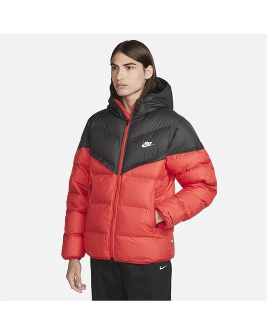 Nike Red Windrunner Primaloft® Storm-fit Hooded Puffer Jacket 50% Recycled Polyester for men