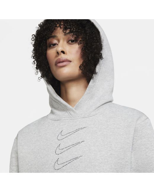 Nike Sportswear Rhinestone Hoodie in Grey | Lyst Australia
