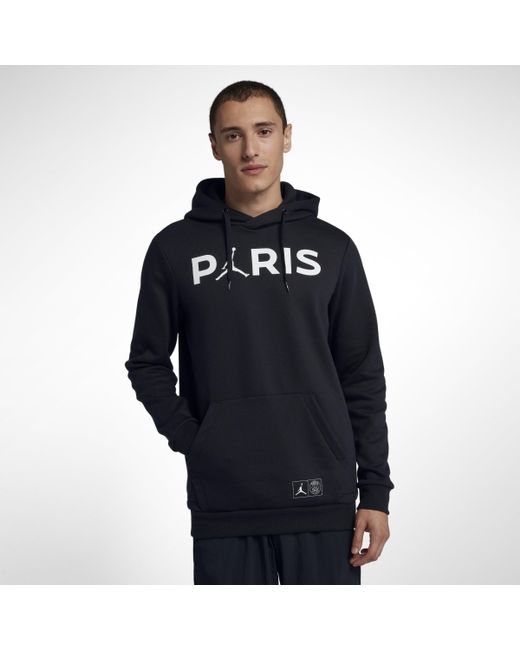 Nike Paris Saint-germain Jumpman Pullover Hoodie in Black for Men | Lyst UK
