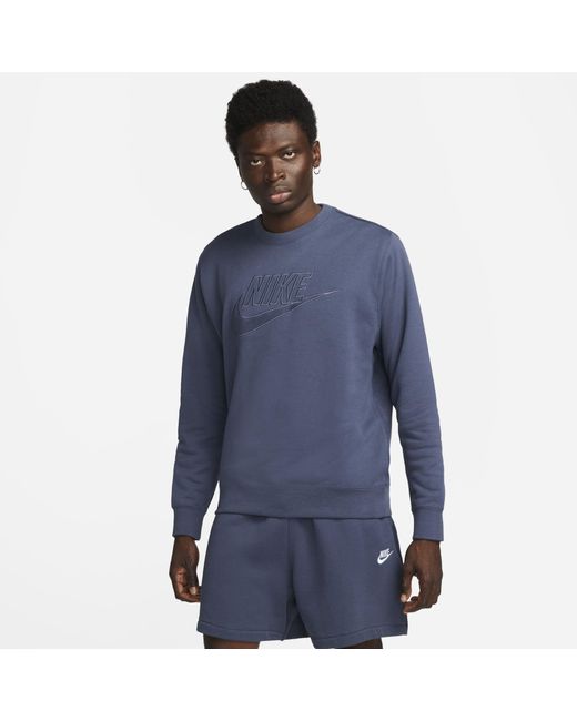 Nike Club Fleece+ French Terry Crew Blue for Men | Lyst UK