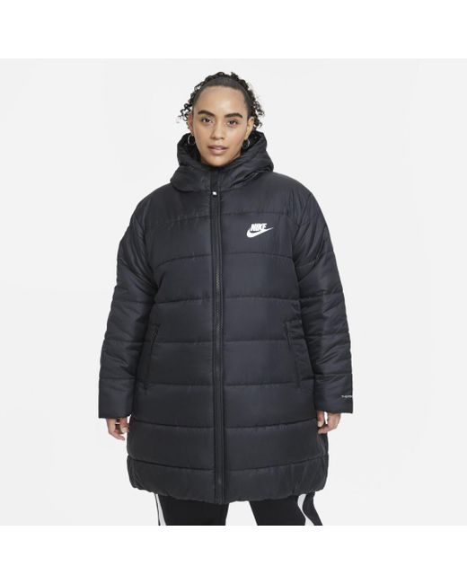 Nike Synthetic Sportswear Therma-fit Repel Hooded Parka in  Black,Black,White (Black) | Lyst