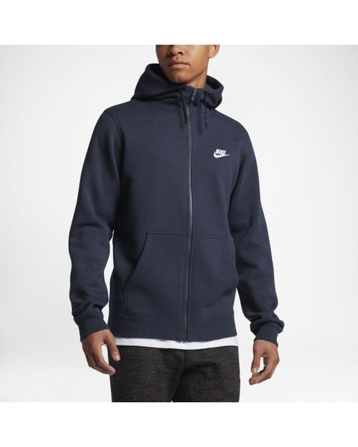 dark blue nike zip up hoodie