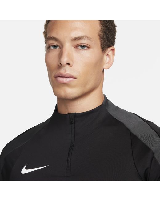 Maglia da calcio per allenamento con zip a metà lunghezza dri-fit strike di Nike in Black da Uomo