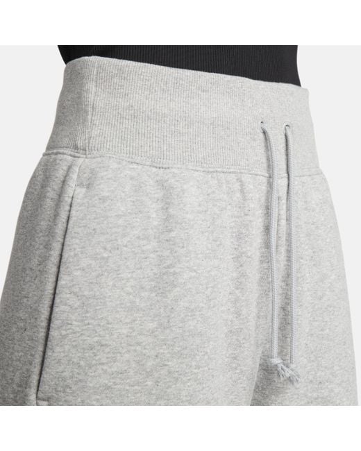 Nike Gray Sportswear Phoenix Fleece High-waisted Wide-leg Sweatpants