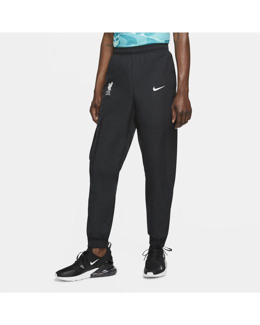 Nike Synthetic Liverpool Fc Woven Soccer Track Pants in Black,White (Black) for Men Lyst