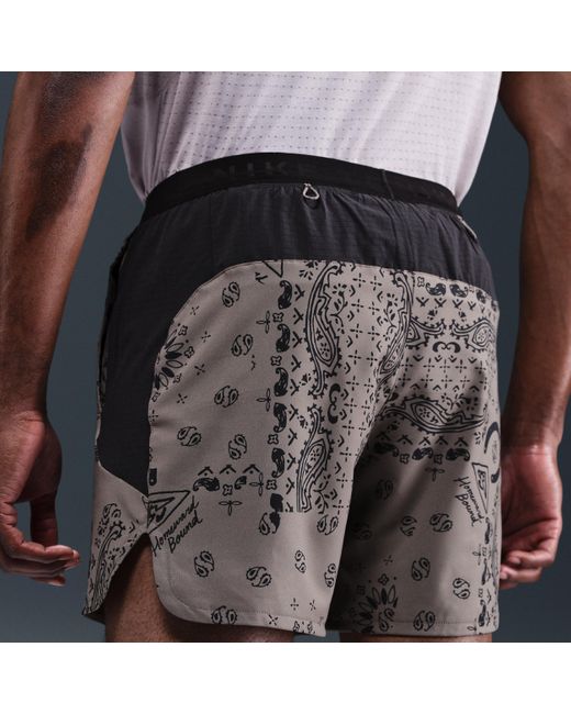 Nike Blue Trail Dri-Fit 6" Brief-Lined Running Shorts for men