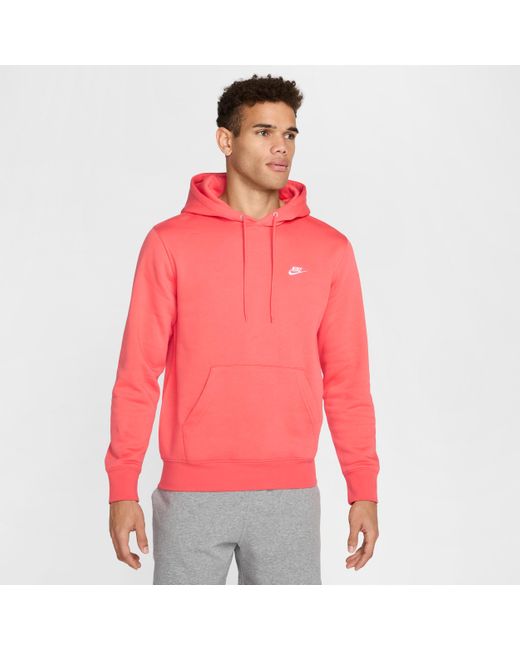 Nike Red Club Pullover Fleece Hoodie for men