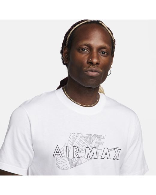 T-shirt a manica corta air max di Nike in White da Uomo