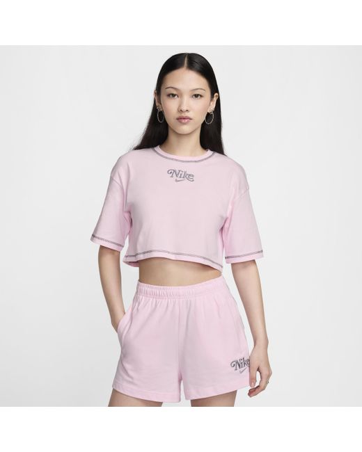 Nike Pink Sportswear Cropped T-shirt