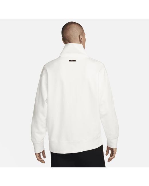 Nike White Sportswear Tech Fleece Reimagined Oversized Turtleneck Sweatshirt for men