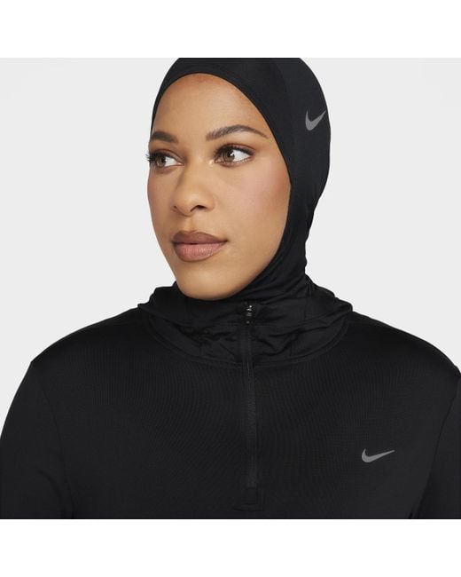 Nike Black Dri-fit Swift Uv Hooded Running Jacket 50% Recycled Polyester