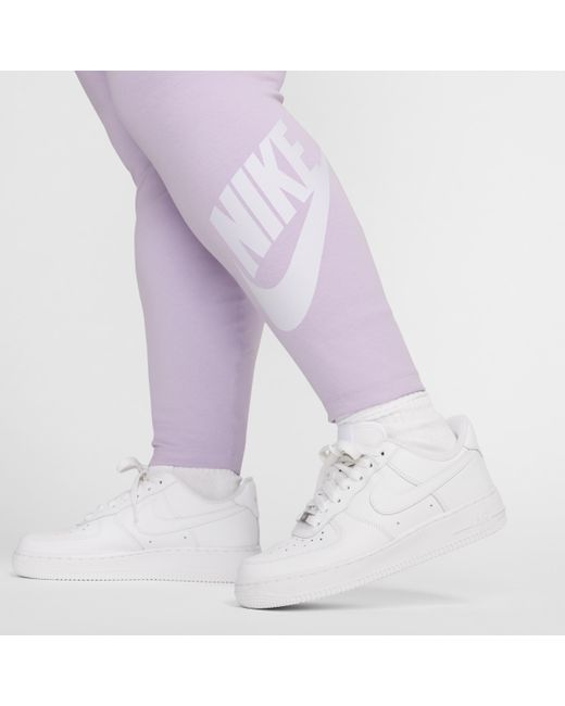 Nike Purple Sportswear Classics High-waisted Graphic Leggings (plus Size)