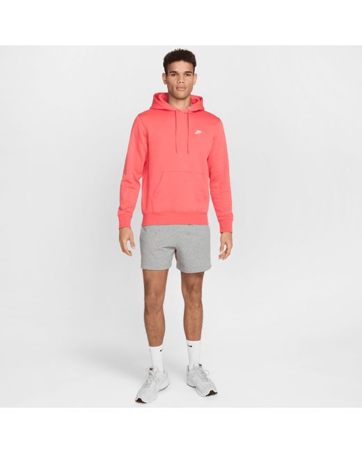 Nike Red Club Pullover Fleece Hoodie for men