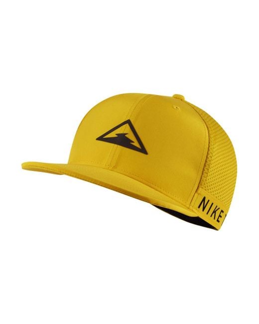Nike Yellow Dri-fit Pro Trail Cap for men