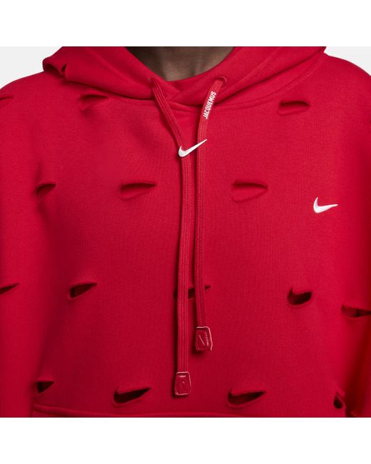Felpa con cappuccio con swoosh x jacquemus di Nike in Red
