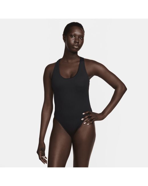 Nike Black Swim Elevated Essential Cross-back One-piece Swimsuit