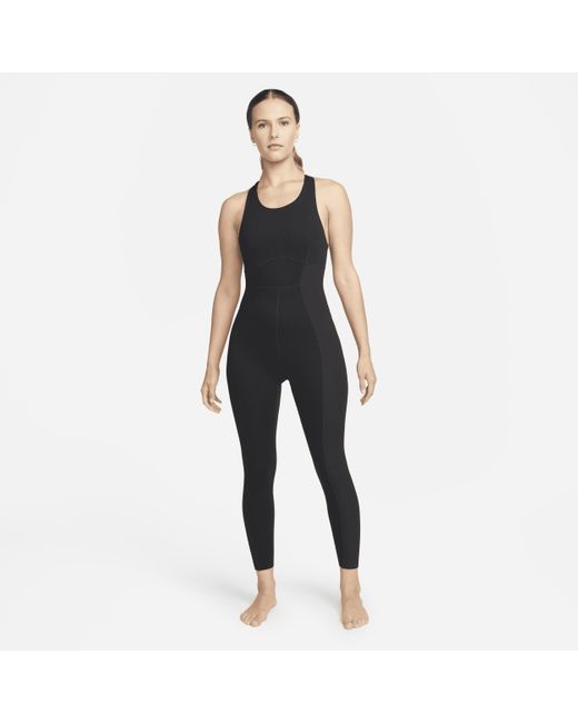 Nike Yoga Dri-fit Luxe 7/8 Jumpsuit in Black | Lyst