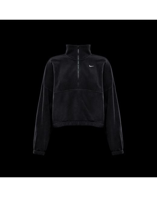 Nike Black One Therma-Fit Oversized 1/2-Zip Fleece Top