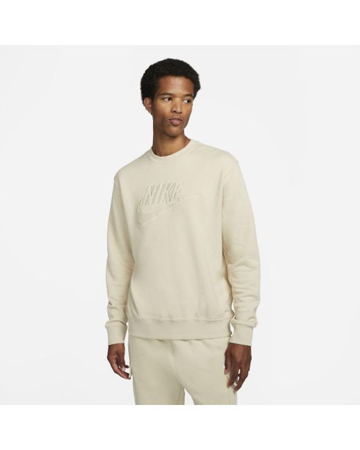 Nike Club Fleece+ French Terry Crew in Rattan (Natural) for Men | Lyst