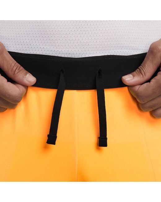 Nike Orange Court Advantage Dri-fit 18cm (approx.) Tennis Shorts Polyester for men