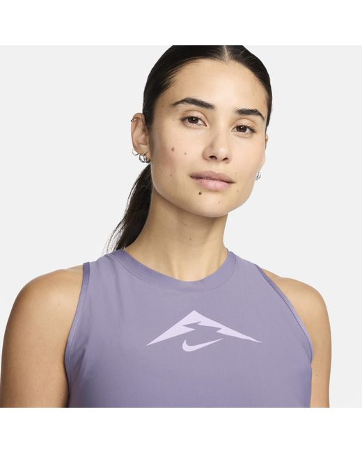 Nike Purple Trail Dri-fit Graphic Running Tank Top 50% Recycled Polyester