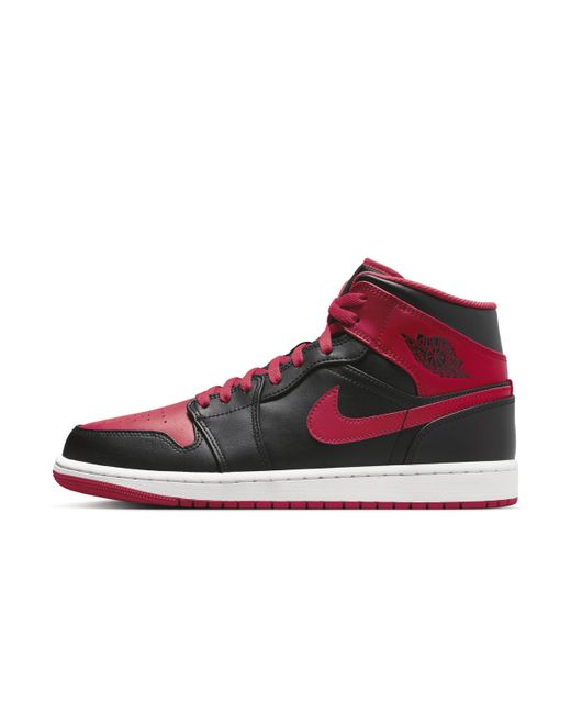 Nike Red Air Jordan 1 Hi Flyease Shoes In Black, for men