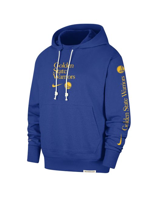 Nike Blue Golden State Warriors Standard Issue Courtside Dri-fit Nba Hoodie Cotton for men
