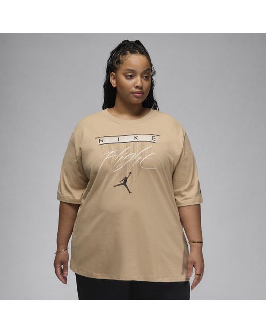 Nike Jordan Flight Heritage T-shirt Met Graphic in het Natural