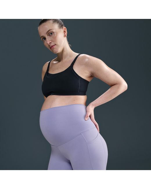 Nike Blue (M) One Dri-Fit High-Waisted 20.5Cm (Approx. Biker Shorts With Pockets (Maternity)